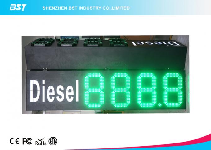 Custom 10" Green Gas Station Digital Price Signs To Display Daily Prices 0