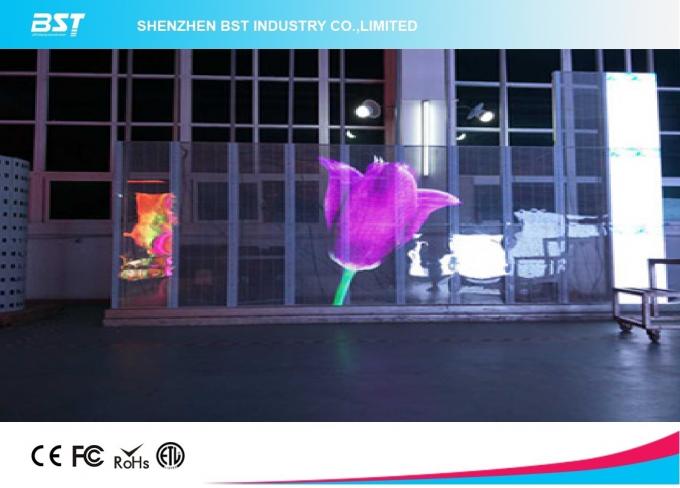 Light Weight LED Transparent Mesh Screen P10 Full Color Display For Fast Installation 1