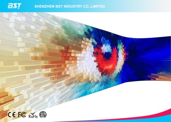 Multi Color Curved LED Screen Curtain Wall Large Wide View Angle 160&deg; 0
