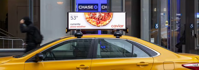 Waterproof Small Car Taxi Roof Advertising LED Display 960mm X 320mm Taxi Top LED Screen 2