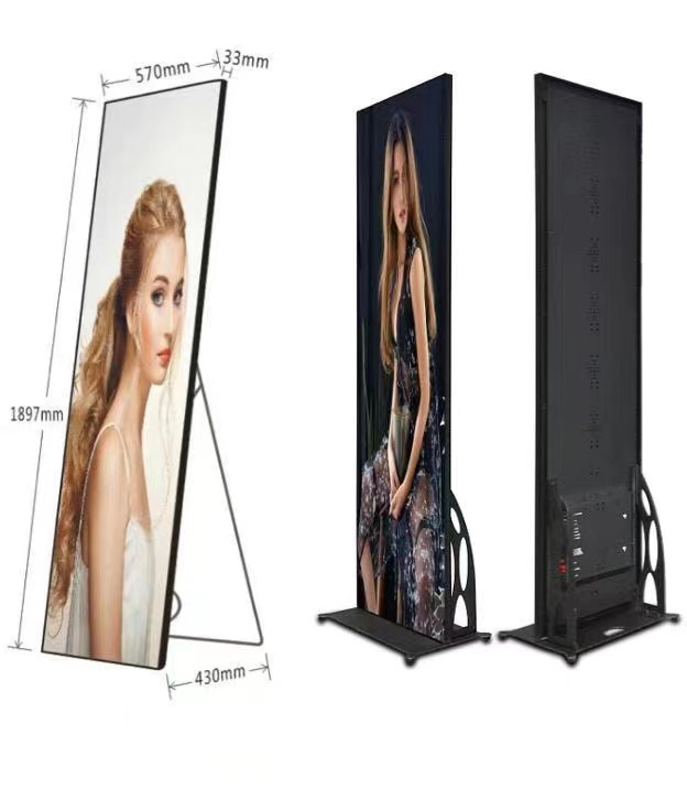 P2.5mm IPoster Indoor Led Display, Bracket Standing, 3840Hz & WIFI Control & Wheel Base 3