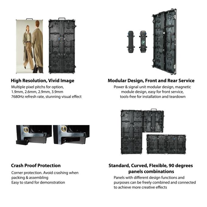 IRC Serie Magnetic LED Display module 7680hz, Curved, Flexible, 90 degrees panels combinations 0