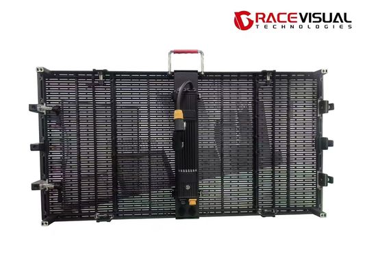 P3.9-7.8mm Transparent Outdoor Rental 7680Hz Refresh Rate 5000nits Brightness 1mx0.5m LED Display 