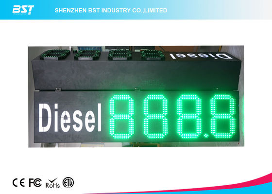 China Custom 10" Green Gas Station Digital Price Signs To Display Daily Prices company