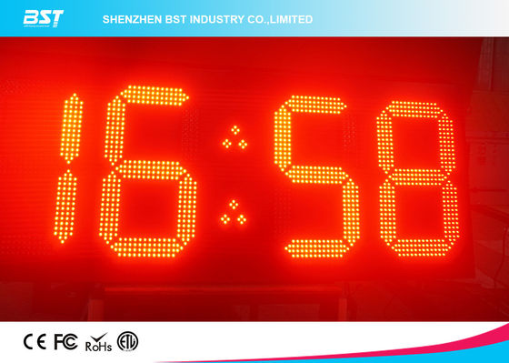 China Double Sided Red Led Clock Display For Outdoor Sports , High Accuracy company