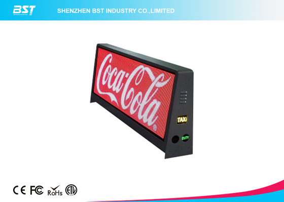 China P5mm Taxi Advertising Screens , Waterproof IP65 Taxi Top LED Display 192 X 64 Dot Resolution company