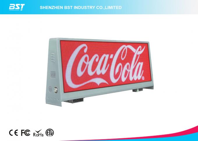 P5mm Taxi Advertising Screens , Waterproof IP65 Taxi Top LED Display 192 X 64 Dot Resolution 0
