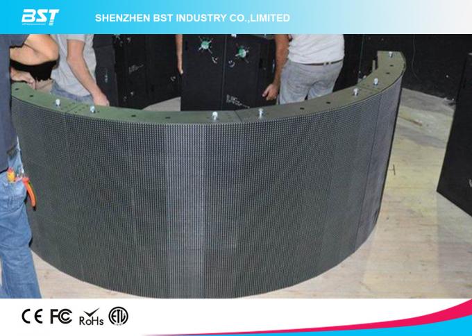 Indoor P6 Full Color convex/concave Curved LED Display screen SMD3528 IP43 for advertising 0