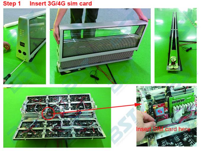 Full Color 4G Wireless P3 Taxi Top Screens 40000 Pixel per sqm Waterproof IP65 OEM 1