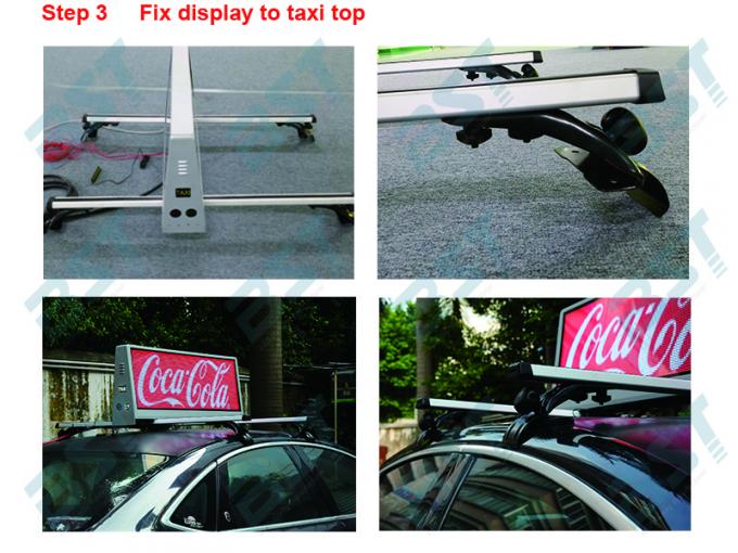 Full Color 4G Wireless P3 Taxi Top Screens 40000 Pixel per sqm Waterproof IP65 OEM 3