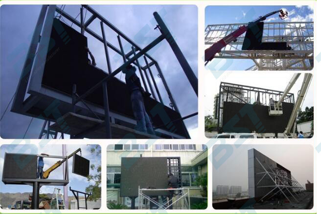Waterproof P16 Outdoor Advertising Led Display 1R1G1B , Led Video Display Board 9