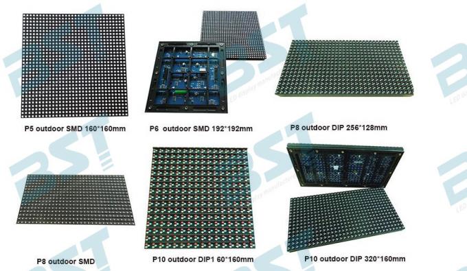Multimedia Outdoor Advertising Led Display , Outside Led Screen Pixel Pitch 8mm 0