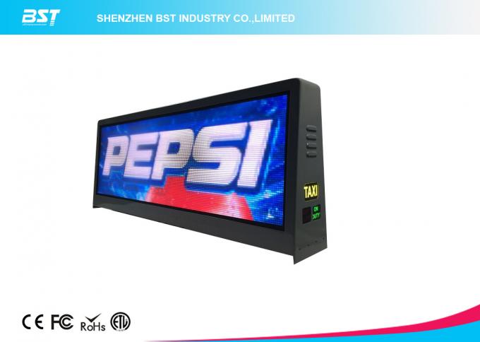 Outdoor Double Sided P5 Cab roof LED Display / Full Color Car Top Sign 1
