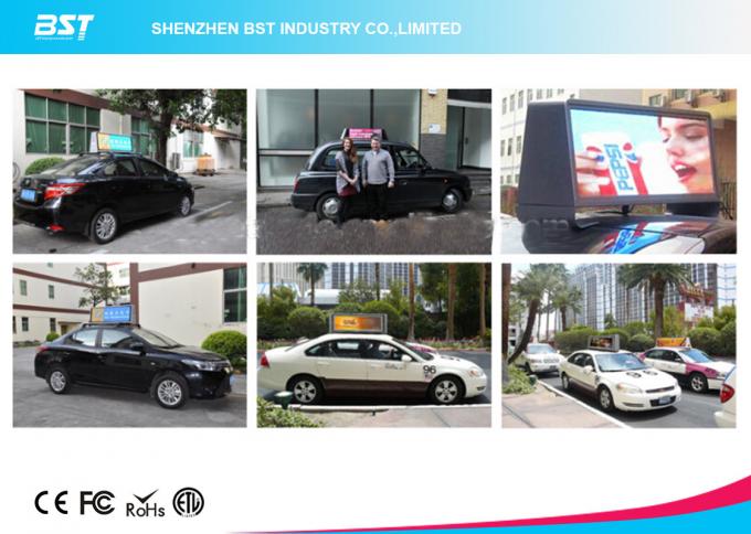 Outdoor Double Sided P5 Cab roof LED Display / Full Color Car Top Sign 6