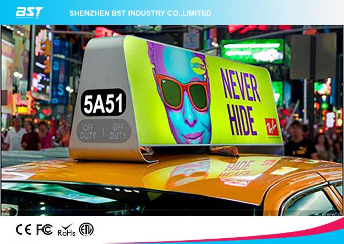 Commercial Taxi Rooftop Advertising Led Display 40000dots/Sqm , High Brightness 6