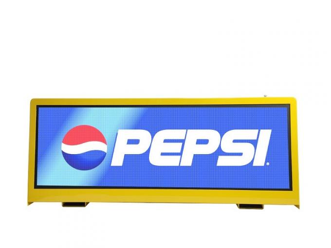 Full Color P5mm Taxi top LED Display With Large Viewing Angle , Led Taxi Roof Signs 1