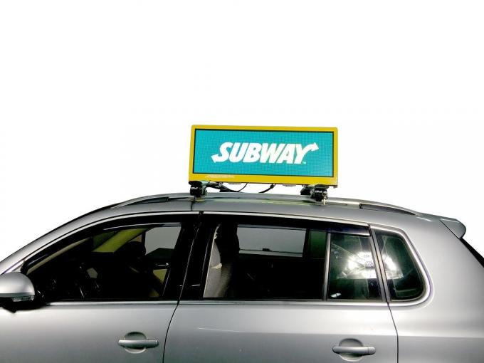 Wireless SMD2727 Taxi Led Display / Taxi Top Sign for Dynamic Advertising 6