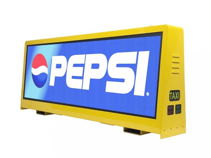 Full Color P5mm Taxi top LED Display With Large Viewing Angle , Led Taxi Roof Signs 0