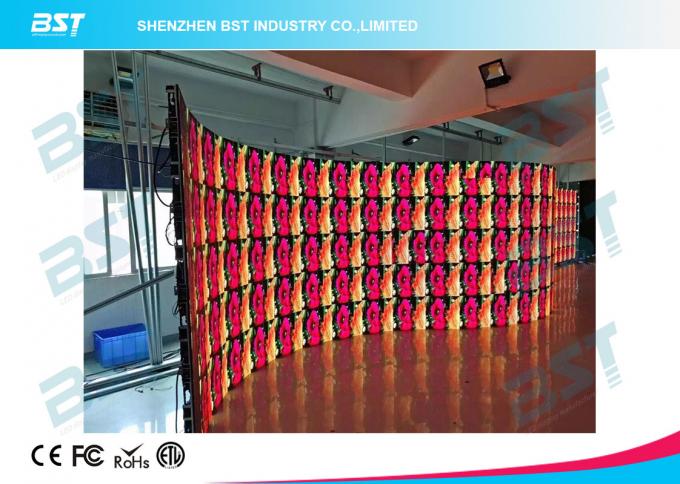 High Brightness Curved Mesh / Strip Flexible Led Display Screen Angle Adjustable 1