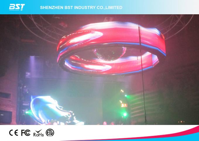 Flexible 1R1G1B 43264 dot/m2 60HZ P4.81mm Full Color Curve Large Led Display Screen 4