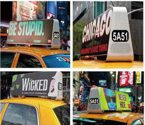 Waterproof Small Car Taxi Roof Advertising LED Display 960mm X 320mm Taxi Top LED Screen