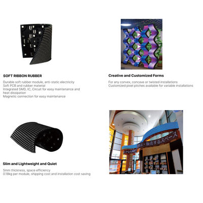 Indoor/ Outdoor Flexible LED Display P2mm 240mm X120mm 3840hz Refresh Rate