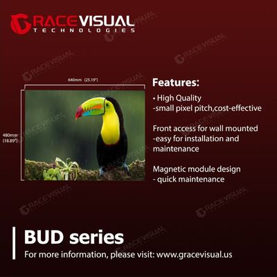 Front Service 640mm X 480mm Wall Mounted Indoor Display P1.25/1.538/1.86/2.5mm Pixel Pitch