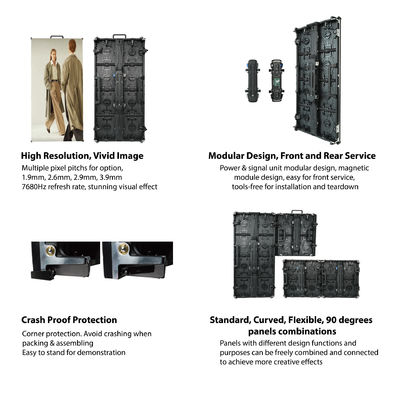 IRC Serie Magnetic LED Display module 7680hz, Curved, Flexible, 90 degrees panels combinations
