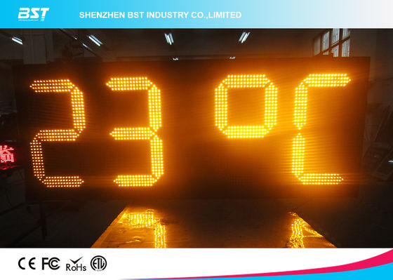 buy Yellow Outdoor Led Clock Display Timer Digital Clock With Temperature Display online manufacturer