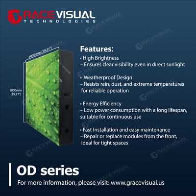 Double-Sided Dominance OD Series Outdoor LED Screens with Avg. Power Consumption of 360w/m2 and Steel/Aluminum Panel