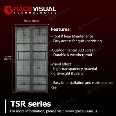 TSR Series Professional Transparent LED Display System - Featuring Adjustable P3.9-P7.8 Pixel Pitch, 7680Hz Ultra-Smooth Refresh Rate & 5000 Nits High-Brightness Performance